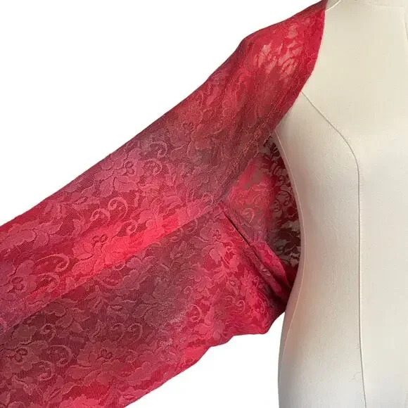 LOGO Womens Lace Shrug Ombré Fairycore Shawl Open Cardigan Size Medium Large - Picture 3 of 5